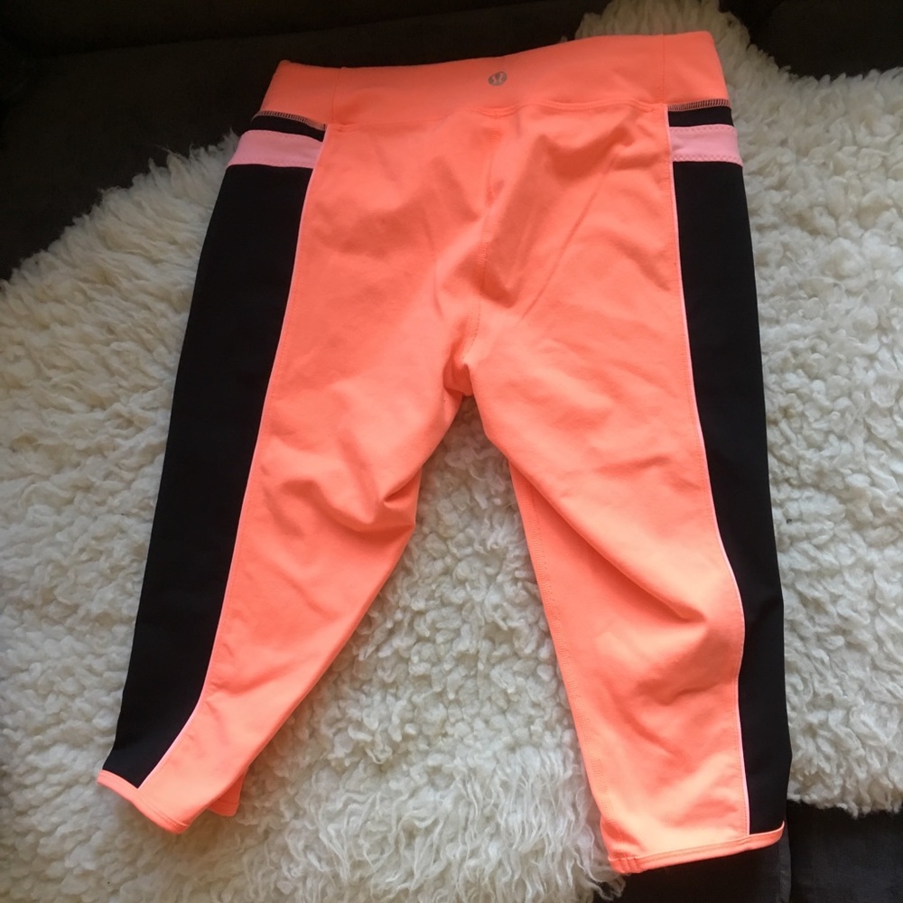 LULULEMON neon orange heat it up crop - Picture 4 of 7